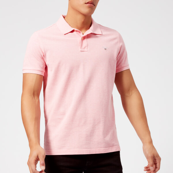 GANT Men's Original Pique Polo Shirt - Light Pink Melange Clothing ...