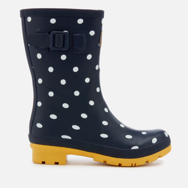 Joules Women's Molly Mid Height Wellies - French Navy Spot Womens ...
