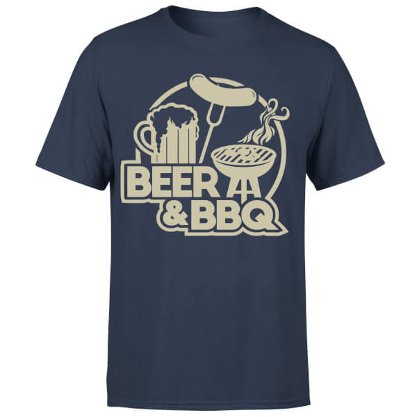 Beer & BBQ Men's T-Shirt - Navy - S - Navy