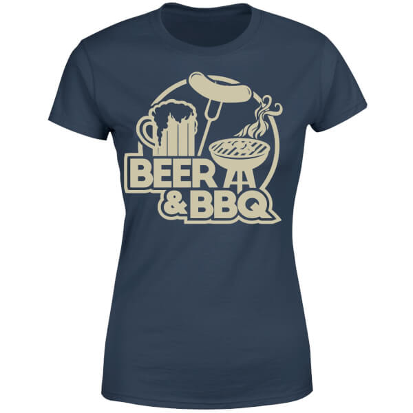 Beer & BBQ Women's T-Shirt - Navy - M - Navy