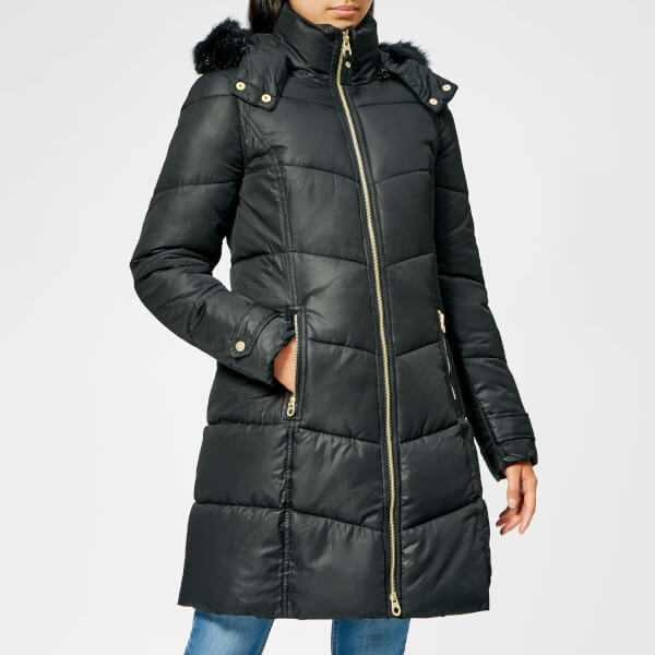 Black quilted jacket with hood womens