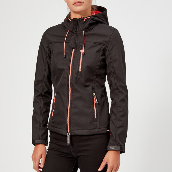 Superdry Women's SD Hooded Windtrekker Coat - Black/Coral Blush Womens Clothing | TheHut.com