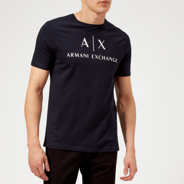 Armani Exchange Men's AX And Script Logo T-Shirt - Navy Clothing ...