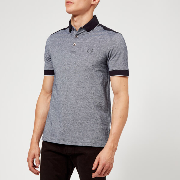 Armani Exchange Men's Panelled Slim Polo Shirt - Navy Clothing | TheHut.com