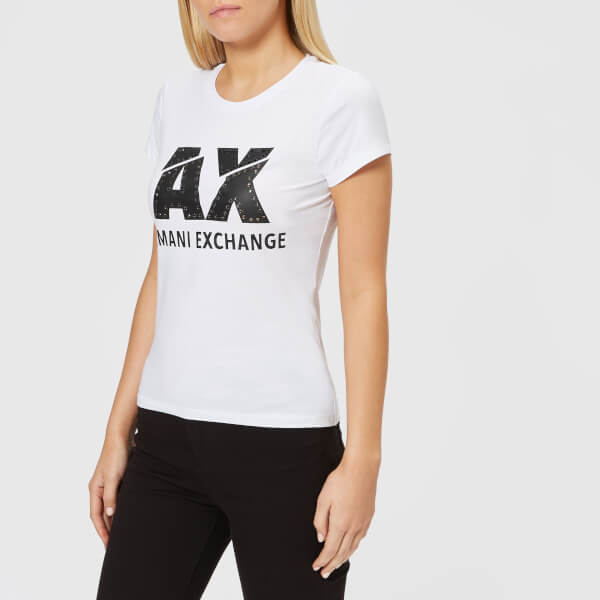 Armani Exchange Women's Logo TShirt White Womens Clothing