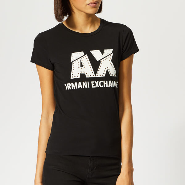 Armani Exchange Women's Logo TShirt Black Womens Clothing