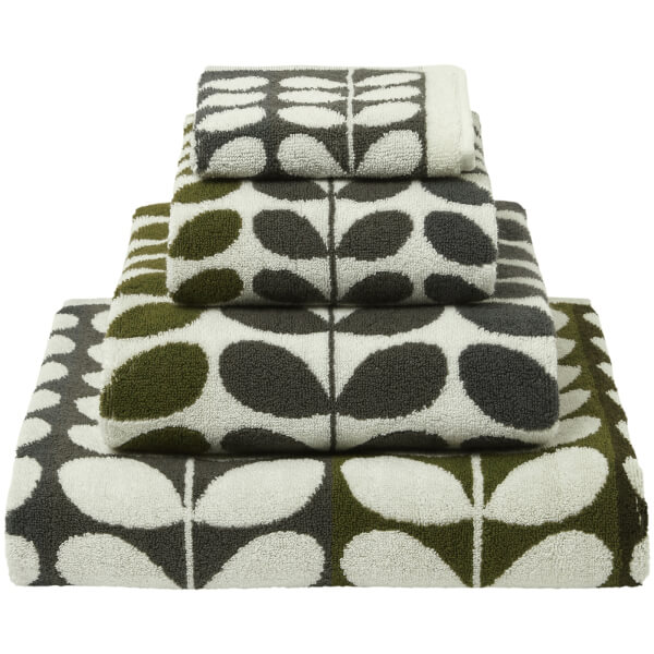 Orla Kiely Multi Stem Towels Moss (Pack of 2) Homeware