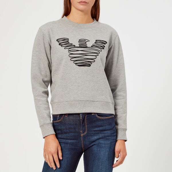 Emporio Armani Women's Eagle Sweatshirt - Grey Womens Clothing | TheHut.com