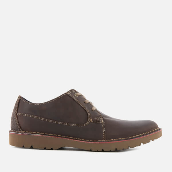 Clarks Men's Vargo Plain Leather Derby Shoes - Dark Brown Clothing ...