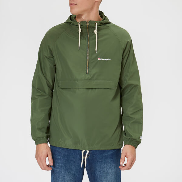 champion windbreaker mens green
