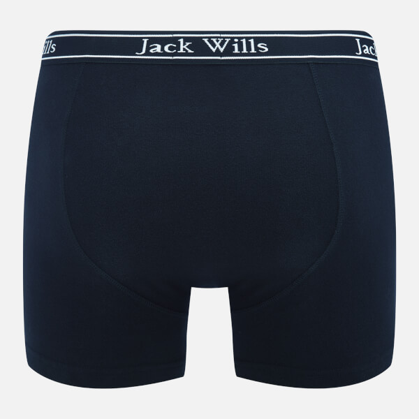 Jack Wills Men's Chetwood 2 Pack Jersey Boxer Shorts Navy Mens Underwear