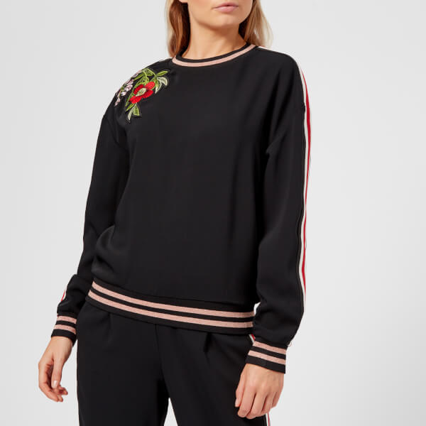 Ted Baker Women's Maddeyy Embroidered Trim Sweater Black Womens
