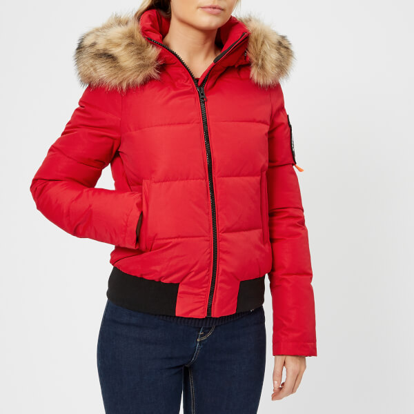 Superdry Women's Everest Ella Bomber Jacket - Red Womens Clothing ...