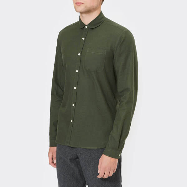 Oliver Spencer Men's Eton Collar Long Sleeve Shirt - Cooper Green ...