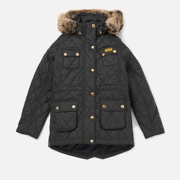 Barbour Girls' International Enduro Quilt Jacket - Black Clothing ...