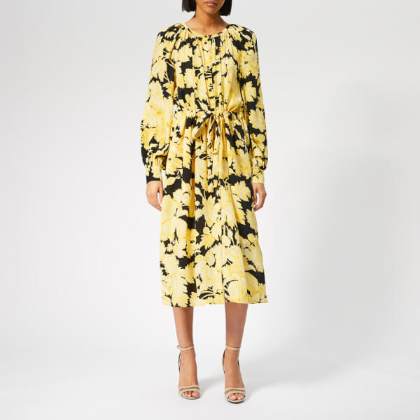 cream formal dress with sleeves
