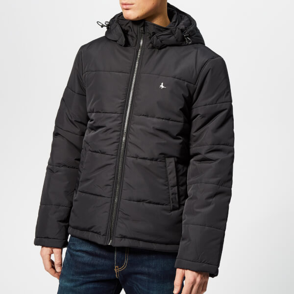 Jack Wills Men's Breckwood Puffer Jacket Black Clothing