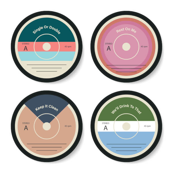 Vinyl Coasters Coaster Set