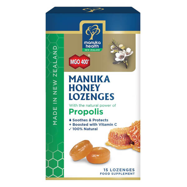 Manuka Health New Zealand Ltd Mgo 400+ Manuka Honey Lozenges With Propolis - 15 Lozenges