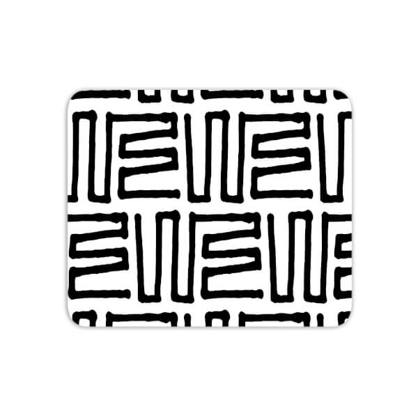 Mouse Mats Aztec Monochrome Pattern Mouse Mat