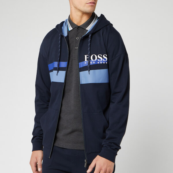 Boss Men's Authentic Zip Hooded Jacket - Navy/blue - Xl 50414491 403 Mens Tops, Blue