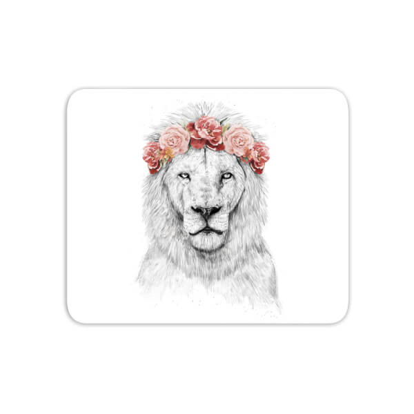 Lion And Flowers Mouse Mat