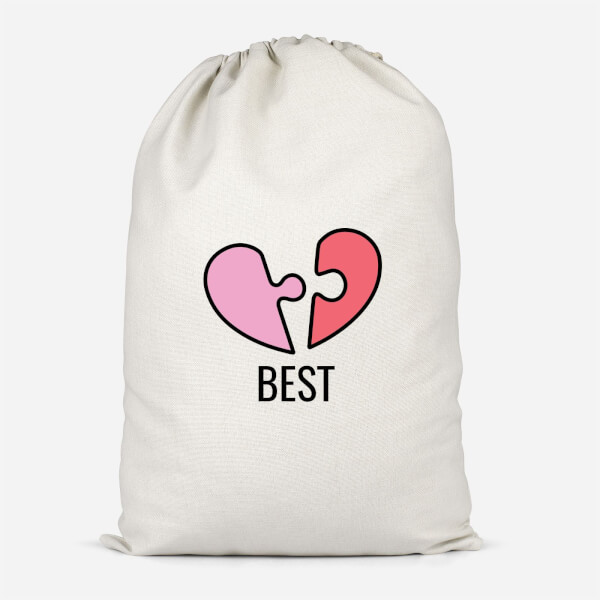 Jigsaw Heart Cotton Storage Bag - Small