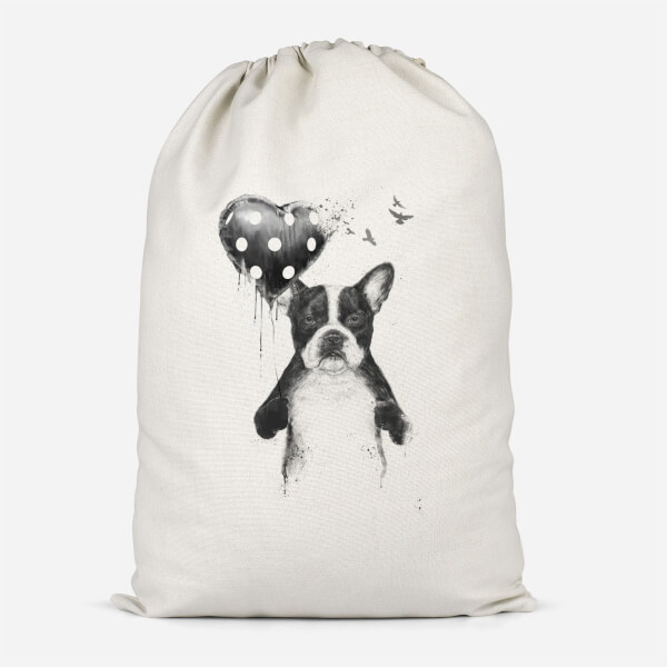 Bulldog And Balloon Cotton Storage Bag - Small