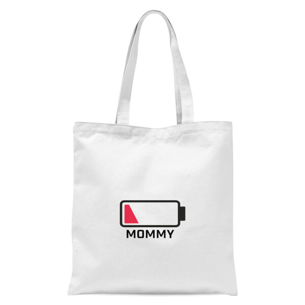 Mommy Batteries Low Tote Bag - White
