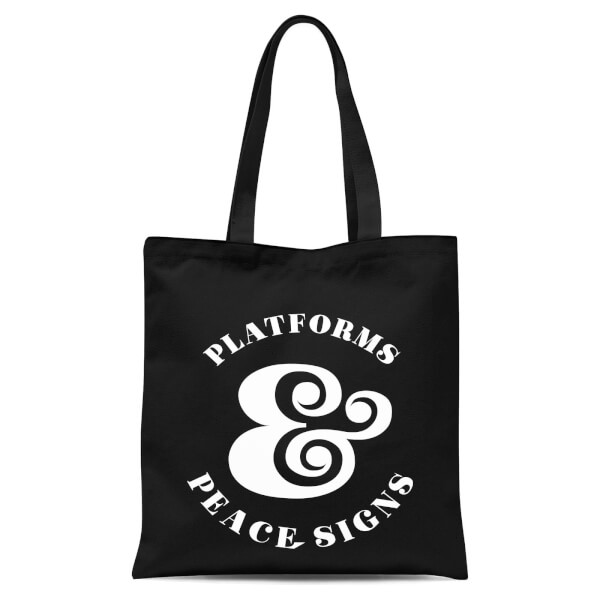 International Women&apos;s Day Platforms And Peace Signs Tote Bag - Black