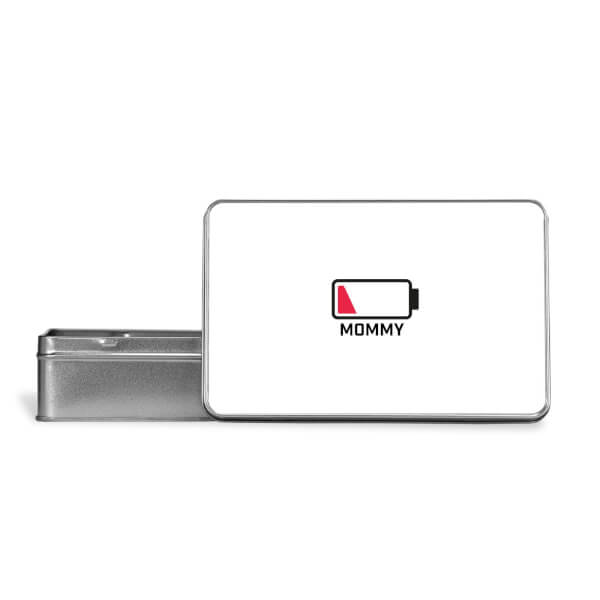 Mommy Batteries Low Metal Storage Tin