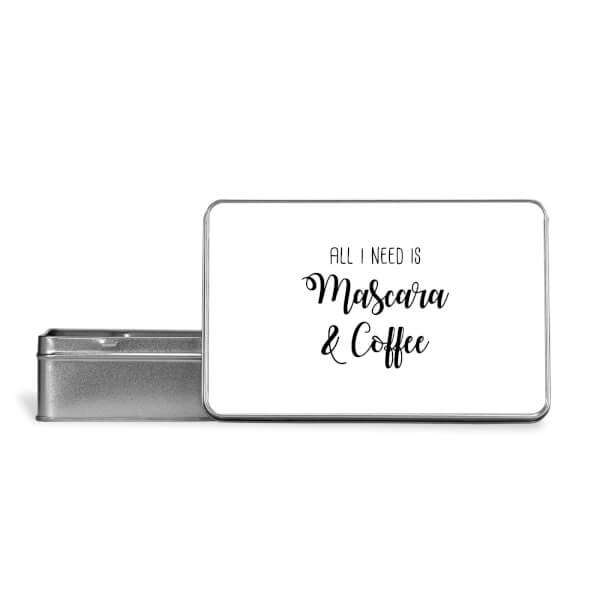 All I Need Is Mascara And Coffee Metal Storage Tin