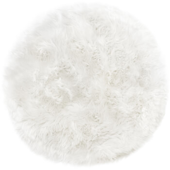 Royal Dream 100% Round Sheepskin Rug - Natural White