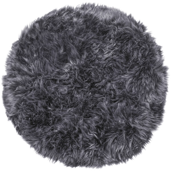 Royal Dream 100% Round Sheepskin Rug - Grey