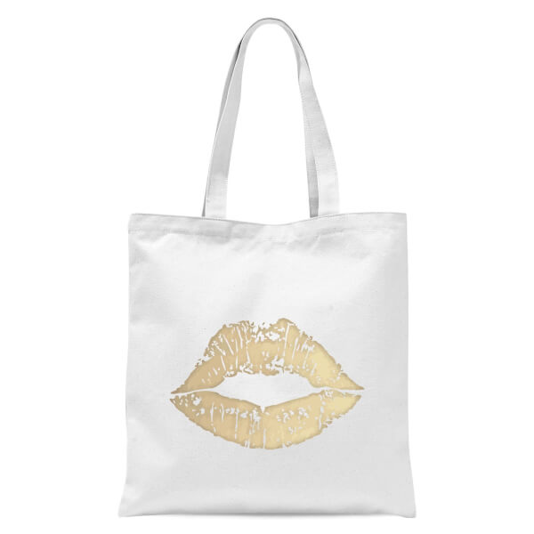 Lipstick Kiss Mark Tote Bag - White