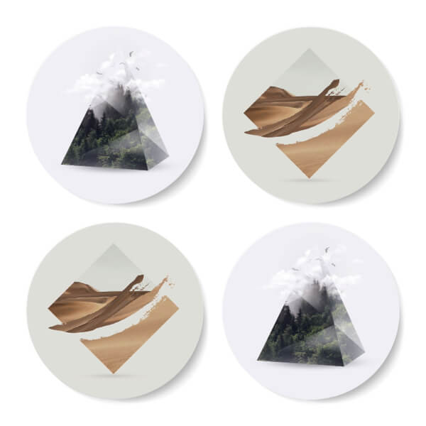 Geometric Nature Coasters Coaster Set