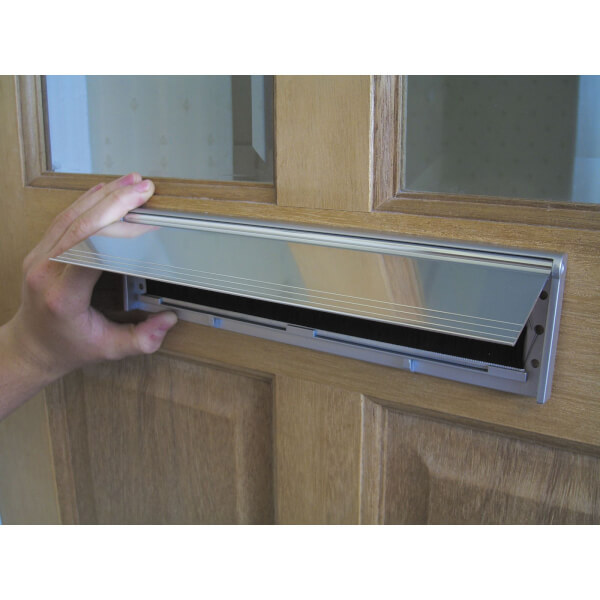 Stormguard Internal Letter Box Plate with Flap Draught Excluder Chrome Effect Homebase
