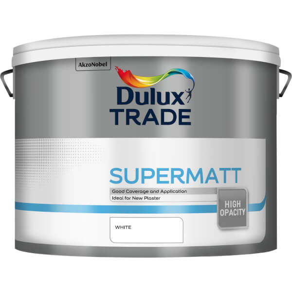 Dulux Trade Supermatt Paint White 10L Homebase