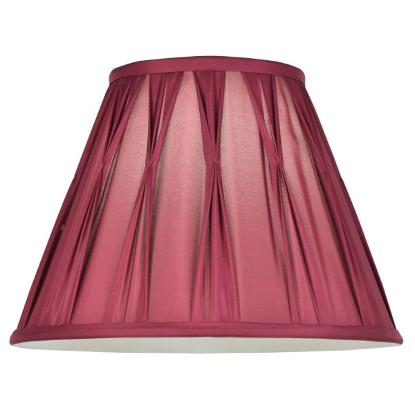 Silk Round Pleated Lamp Shade Cranberry 30cm Homebase