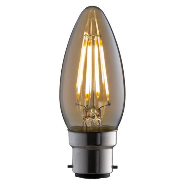 LED Filament Candle 4W B22 Vintage Light Bulb Homebase