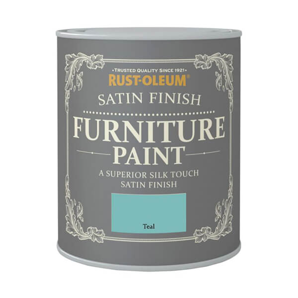 RustOleum Satin Furniture Paint Teal 125ml Homebase
