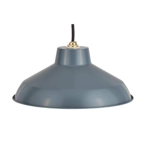 Retro Metal Easy Fit Pendant Light Shade - Blue | Homebase