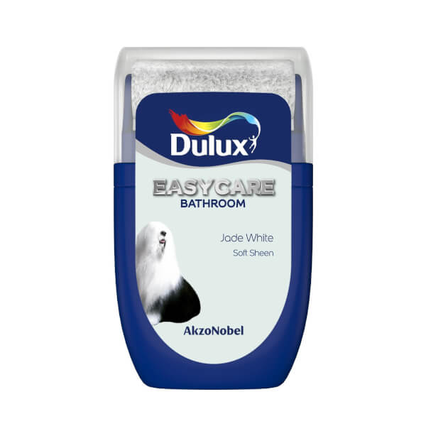 Dulux Easycare Bathroom Jade White Tester Paint 30ml Homebase