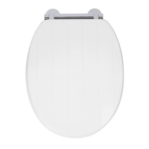 Croydex Portland Moulded Wood Toilet Seat White Homebase