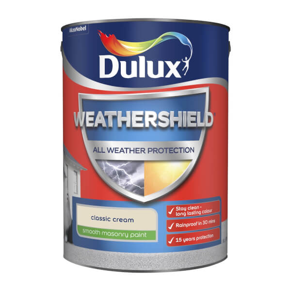 Dulux Weathershield All Weather Smooth Masonry Paint Classic Cream