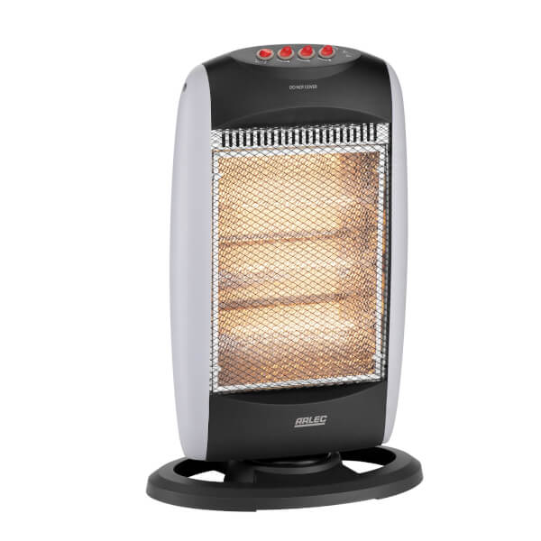 1200w 49cm Compact Halogen Tower Heater Grey Homebase