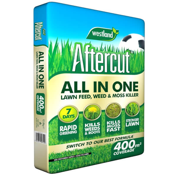 Aftercut All in One Lawn Feed, Weed and Moss Killer 400m2 Homebase