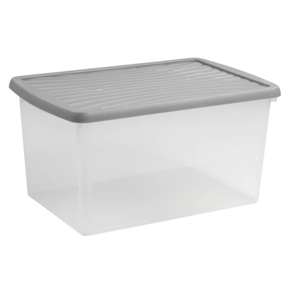 Wham 54L Storage Box with Silver Lid Homebase