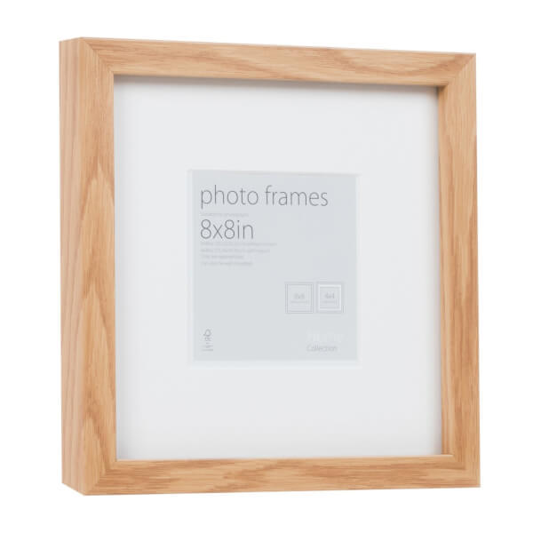 Photo Frame Oak 8 x 8 with 4 x 4 Mount Aperture Homebase
