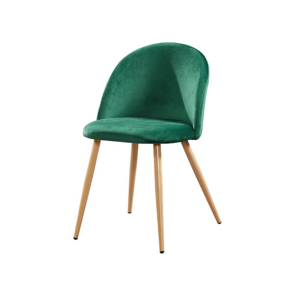 Venice Velvet Dining Chair Green Set of 2 Homebase